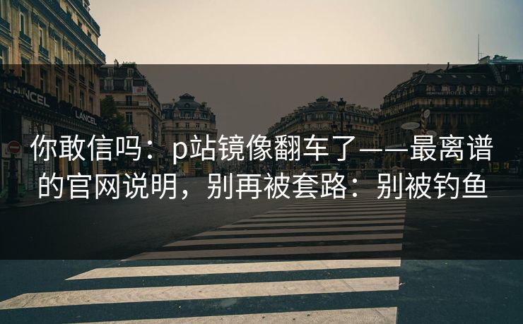 你敢信吗：p站镜像翻车了——最离谱的官网说明，别再被套路：别被钓鱼
